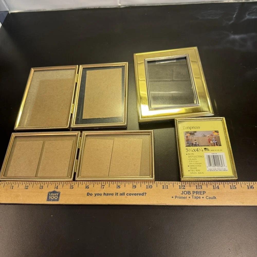 Vintage Mixed Lot Gold Tone Picture Frames 4 Frames Some Doubles